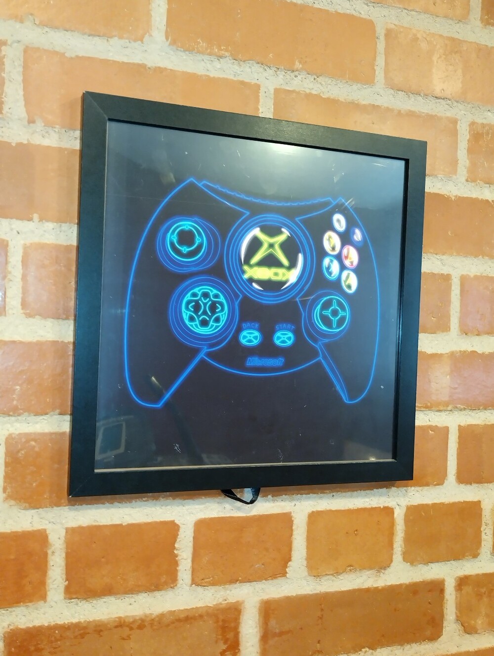 Neon X-Box Controller Framed Art Print By Neon Nicho